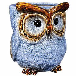 9" Baby Blues Ceramic Owl Container