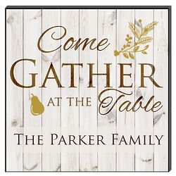 Personalized Come Gather at the Table Wall Art Panel