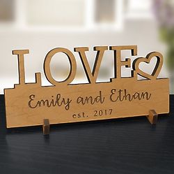 Personalized Love Heart Wood Plaque