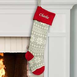 Snowflake Christmas Stocking with Personalized Embroidery