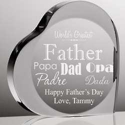 Personalized World's Greatest Father Heart Plaque