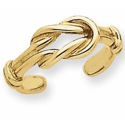 Love Knot Design 14k Gold Toe Ring