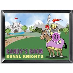 Kid's Personalized Pink Knight Room Sign