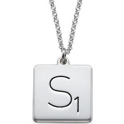 Scrabble Letter Sterling Silver Necklace