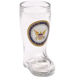 Navy Boot Beer Glass