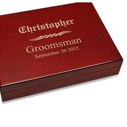 Groomsman's Personalized Piano Finish 30-Cigar Humidor