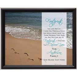 Personalized Footprints in the Sand God Bless Our Home Print