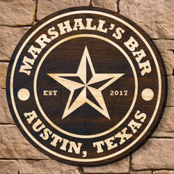 Lone Star Bar Personalized Wooden Sign