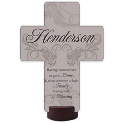 Personalized Family Blessing Wall Cross with Stand