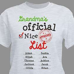 Personalized Official Nice List T-Shirt