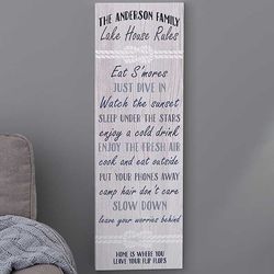 Summer Rules Personalized 12" x 36" Canvas Print