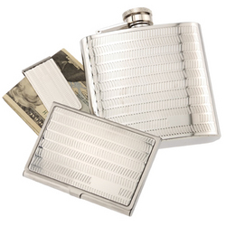 Personalized Flask, Business Card and Money Clip Set