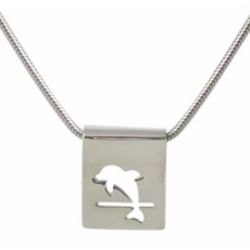 Sterling Silver Dolphin Silhouette Pendant