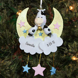 Personalized Cow Jumped Over the Moon Ornament