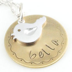 Little Birdy Told Me Personalized Hand Stamped Necklace