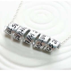 Secret Message Stamped Personalized Mother's Necklace