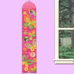 Personalized Butterfly Growth Chart in Pink