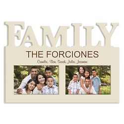 Family's Personalized 4x6 Picture Frame in Ivory