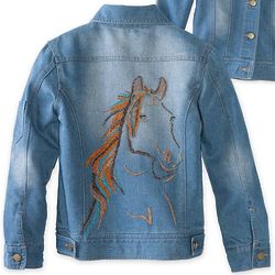 Girl's Beaded Horse Denim Jacket