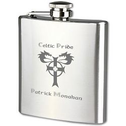 Celtic Pride Personalized Flask