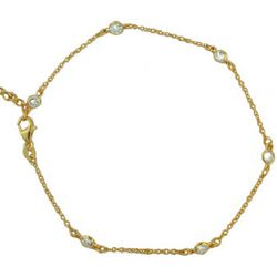 Tiffany Inspired Gold Vermeil CZs by the Yard Anklet