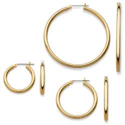 Goldtone Hoop Earring Set