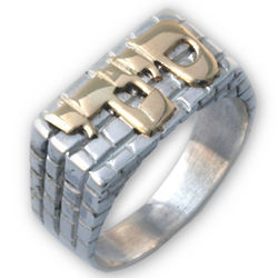Personalized 14k Gold and Silver Kotel Ring