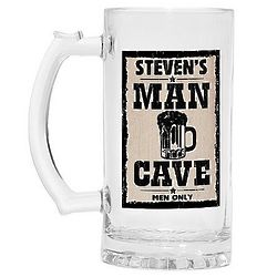 Personalized Man Cave Men Only Beer Mug