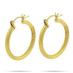 Gold Patterned Hoop Earrings