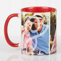 You and I Personalized Photo 11-Ounce Mug with Red Handle