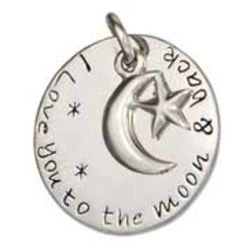 Love You to the Moon and Back Sterling Silver Charm