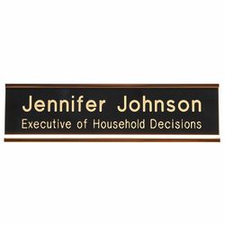 Personalized Executive of Household Decisions Desk Sign