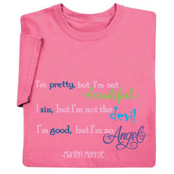 I'm No Angel Marilyn Monroe Quote T-Shirt