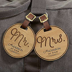 Wooden Circle of Love Personalized Bag Tags