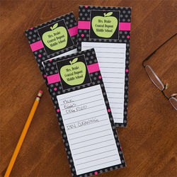 Green Apple Personalized Teacher's To Do List Notepads