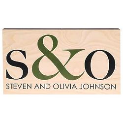 Monogramed Pine Wood Wall Plaque