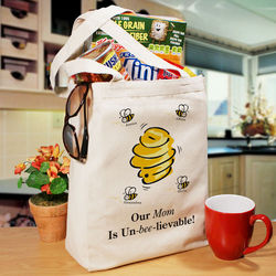 Personalized Un-Bee-Lievable Canvas Tote Bag