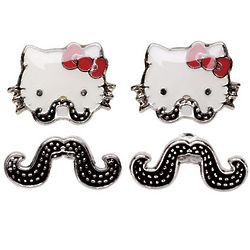 Hello Kitty Mustache Earring Pack