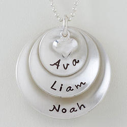Layered Love Personalized Stackable Rounded 3-Disc Necklace