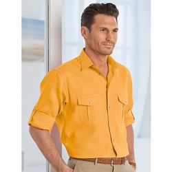 Men's Straight Collar Linen Sport Shirt