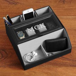 Personalized Leather Charging Station Valet