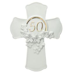 Porcelain 50th Wedding Anniversary Cross
