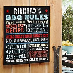 Personalized Rules for Great Grilling Canvas