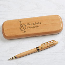 Teaching Professions Personalized Alderwood Pen Set