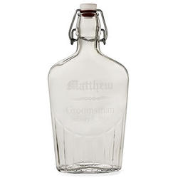 Groomsman's Personalized Vintage Glass Flask