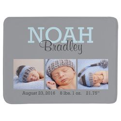 Our Sweet Baby Custom Photo Blanket in Gray