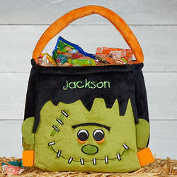 Embroidered Freaky Franky Halloween Trick or Treat Bag