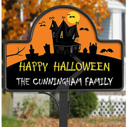 Personalized Halloween Haunted House Yard Stake