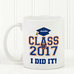 Personalized Cheers to the Graduate Coffee Mug with White Handle