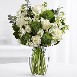 Peace and Prayers White Floral Sympathy Bouquet